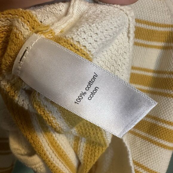 Maurices Shirt Womens Small Long Sleeve Cream Yellow Striped Chic - Picture 5 of 5